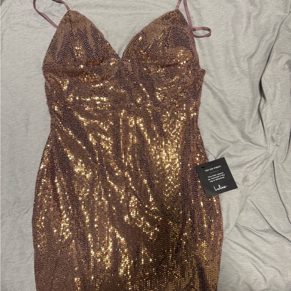 Lulu's Gold Purple Dress